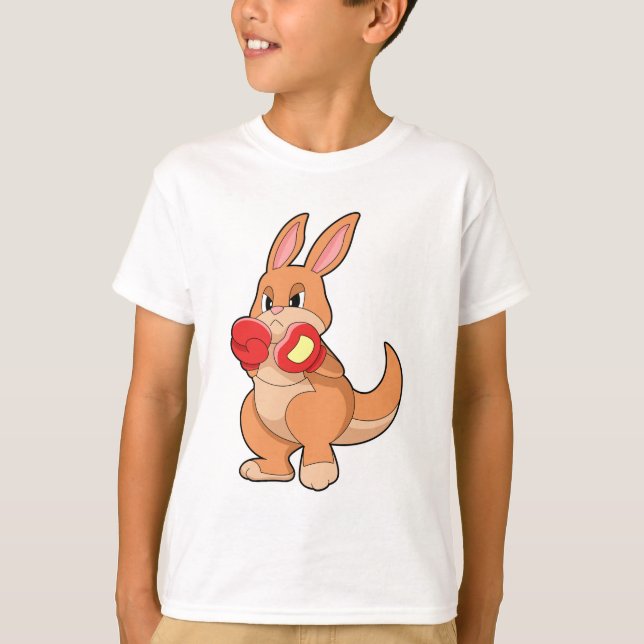 Kangaroo at Boxing with Boxing gloves T-Shirt (Front)