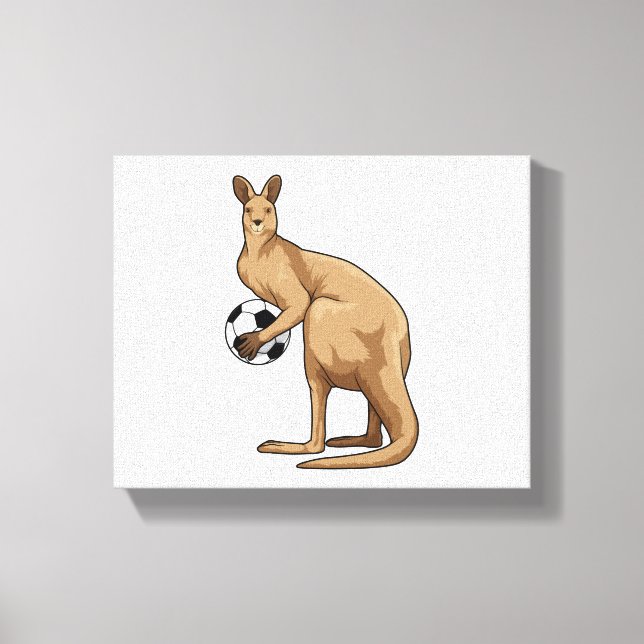 Kangaroo at Soccer Sports Canvas Print (Front)
