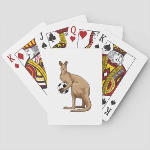 Kangaroo at Soccer Sports Playing Cards