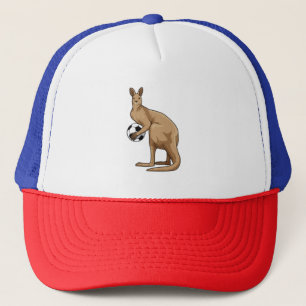 Kangaroo at Soccer Sports Trucker Hat