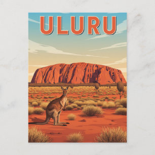 Kangaroo at Uluru Australia Postcard