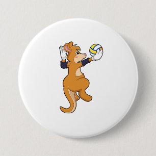 Kangaroo at Volleyball Sports 7.5 Cm Round Badge