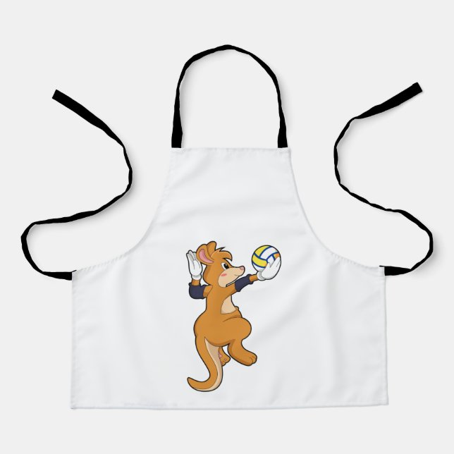 Kangaroo at Volleyball Sports Apron (Front)