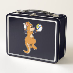 Kangaroo at Volleyball Sports Metal Lunch Box