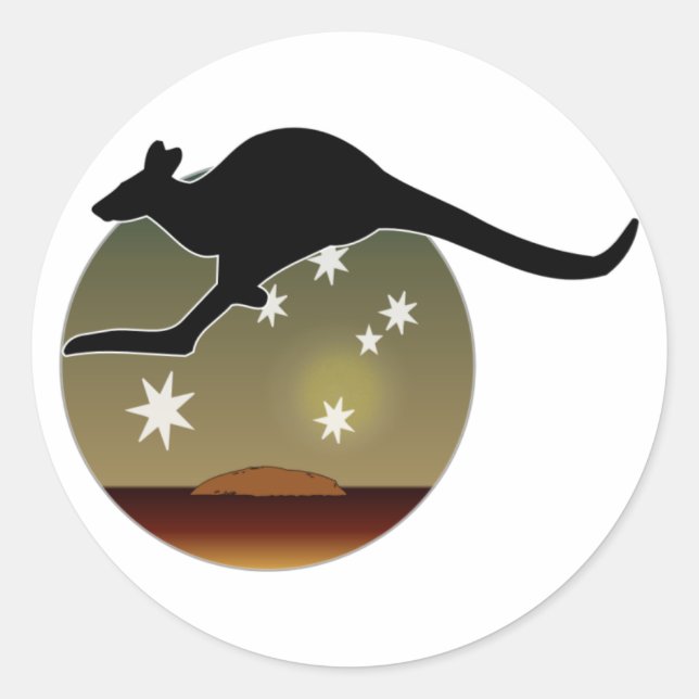 Kangaroo Aussie Icon Stickers (Front)