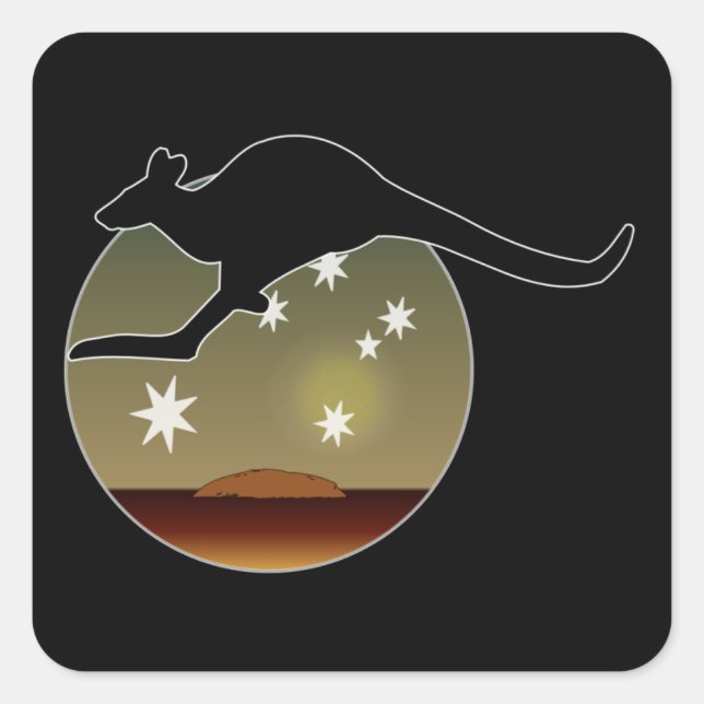 Kangaroo Aussie Icon Stickers (Front)