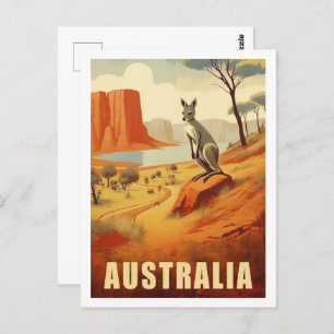 Kangaroo Australia Famous Vintage Travel Place Postcard