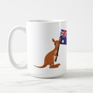 kangaroo australia flag coffee mug