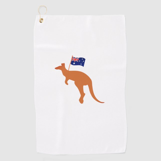 kangaroo australia flag golf towel (Front)