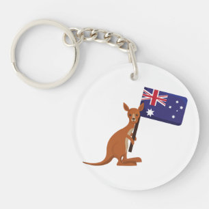 kangaroo australia flag key ring