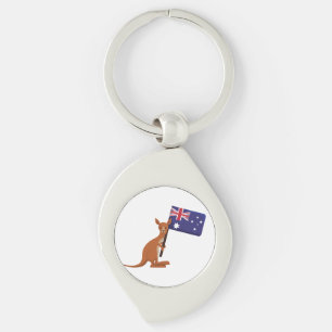 kangaroo australia flag key ring