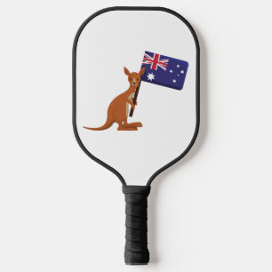 kangaroo australia flag pickleball paddle