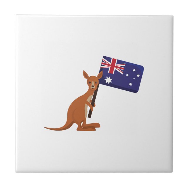 kangaroo australia flag tile (Front)