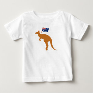 kangaroo australia flag white baby T-Shirt