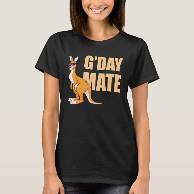Kangaroo   Australia G'Day Mate Australian Symbol T-Shirt (Front)