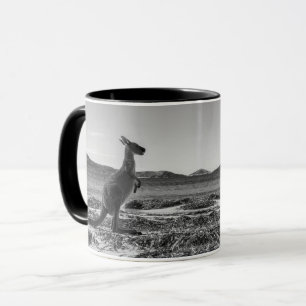 Kangaroo Australia Lucky Bay Black and White Photo Mug