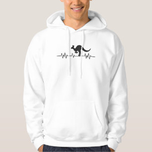Kangaroo Australia Pulse Heartbeat Australian Fun Hoodie