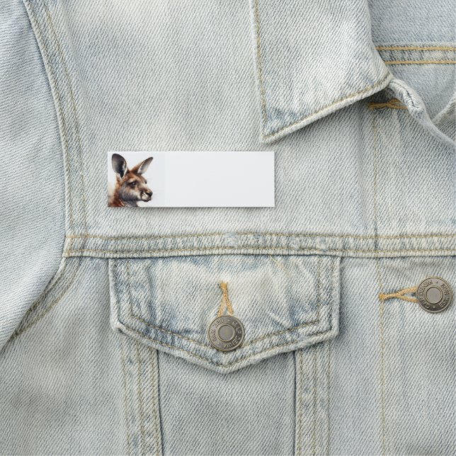 Kangaroo Australian Animal Art Name Tag (In Situ)