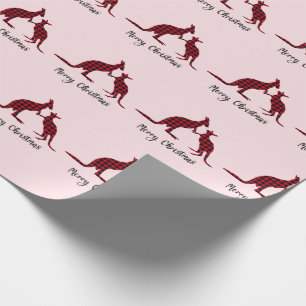 Kangaroo Australian Merry Christmas Wrapping Paper