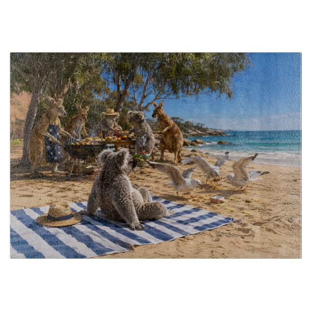 Kangaroo Beach BBQ Cutting Board (Front)
