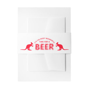 Kangaroo Beer, Australian Christmas Invitation Belly Band