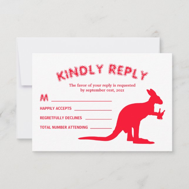 Kangaroo Beer, Australian Christmas Party RSVP Card (Front)