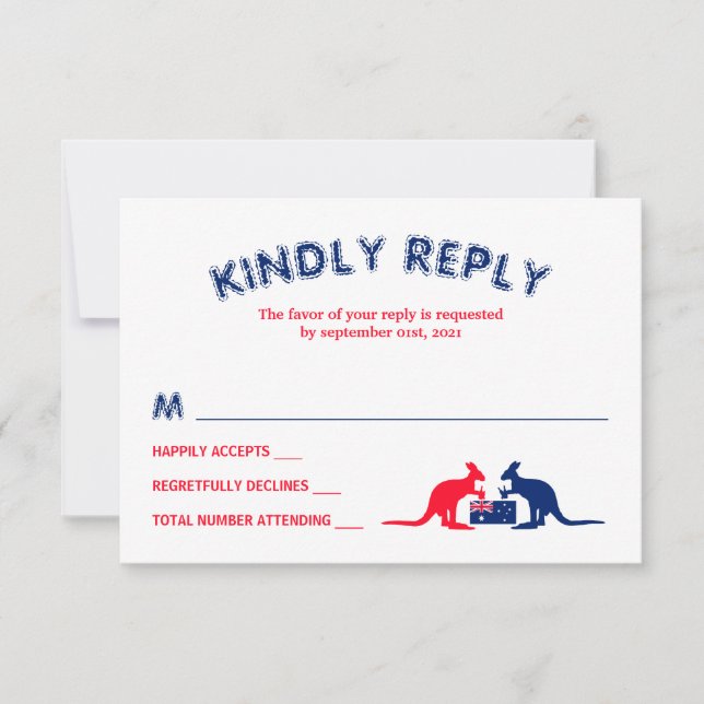 Kangaroo Beer, Australian Flag Christmas RSVP (Front)