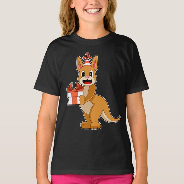 Kangaroo Birthday Party hat T-Shirt (Front)