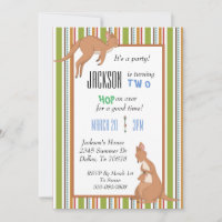 Kangaroo Birthday Party Invitation Child's Invite
