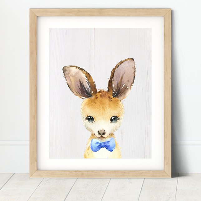 Kangaroo Bowtie Nursery Art Print (Creator Uploaded)