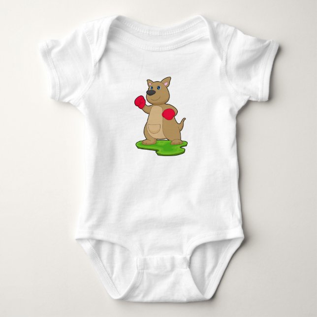 Kangaroo Boxer Boxing gloves Boxing Baby Bodysuit (Front)