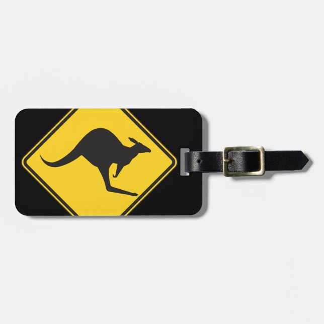 Kangaroo Caution Sign Luggage Tag (Front Horizontal)
