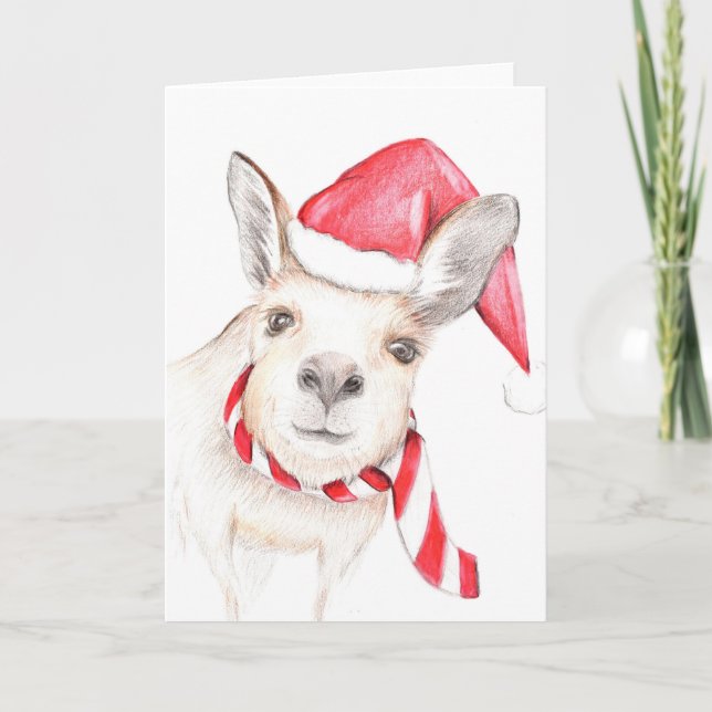 Kangaroo Christmas Card (Front)