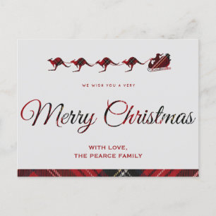 Kangaroo Christmas Cards, Santas Sleigh Australian Postcard