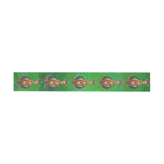 Kangaroo Christmas on Painted Green Back Wraparound Address Label (Individual)