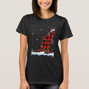 Kangaroo  Christmas Santa Hat Cute Animals Xmas Li T-Shirt