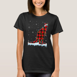Kangaroo Christmas Santa Hat Cute Animals Xmas Lig T-Shirt