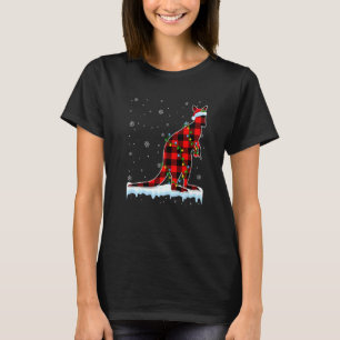 Kangaroo Christmas Santa Hat Cute Animals Xmas Lig T-Shirt