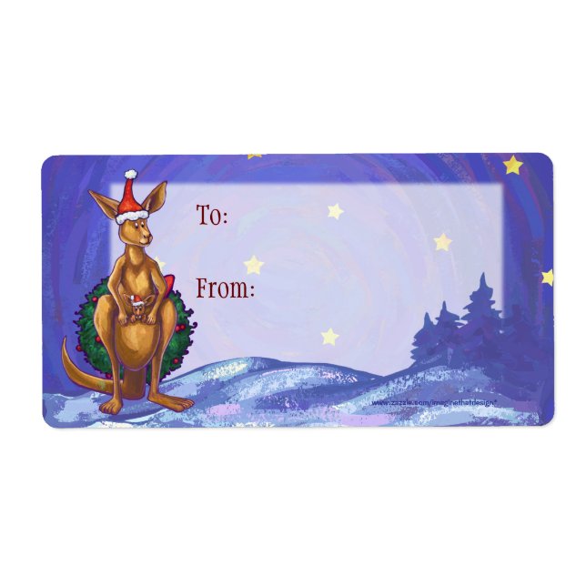 Kangaroo Christmas Starry Night (Front)