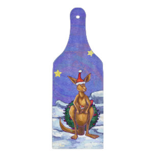 Kangaroo Christmas Starry Night Cutting Board