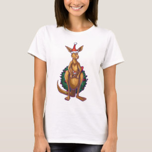 Kangaroo Christmas Starry Night T-Shirt