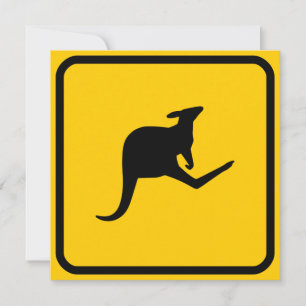 Kangaroo Crossing Invitation