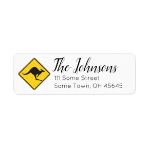 Kangaroo Custom Return Address Labels Printed