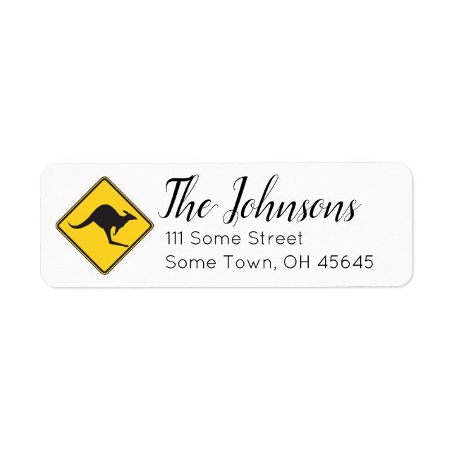 Kangaroo Custom Return Address Labels Printed (Front)