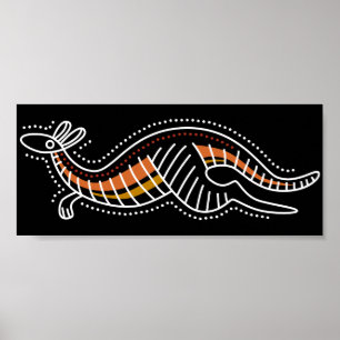 Kangaroo Dotted Design Poster