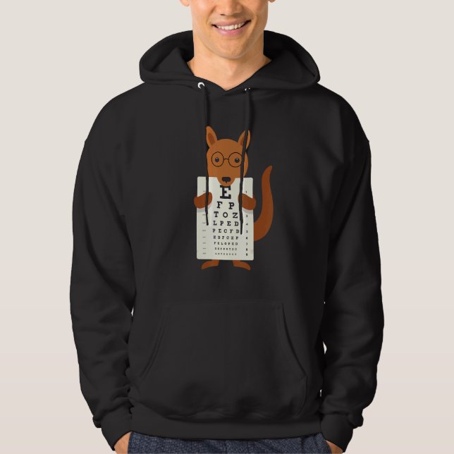 Kangaroo Eye Chart Snellen Chart Hoodie (Front)