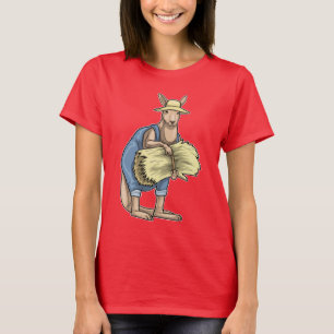 Kangaroo Farmer Straw T-Shirt