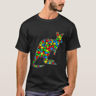 Kangaroo Funny Puzzle Animals Autism Awareness T-Shirt