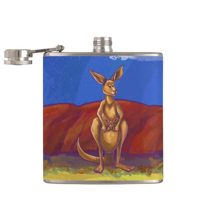 Kangaroo Gifts & Accessories Hip Flask (Opened)