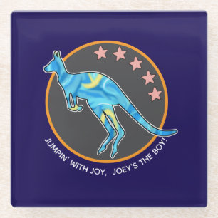 kangaroo glass coaster